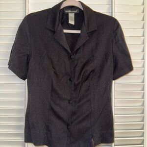 Sag Harbor Vintage 90s Black Short Sleeve Blouse